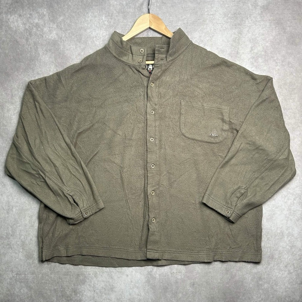 Vintage Nike ACG Button Up Fleece Jacket  Size Large Mock Neck Logo Size LARGE